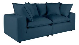 Cali Navy Performance Fabric Modular Loveseat