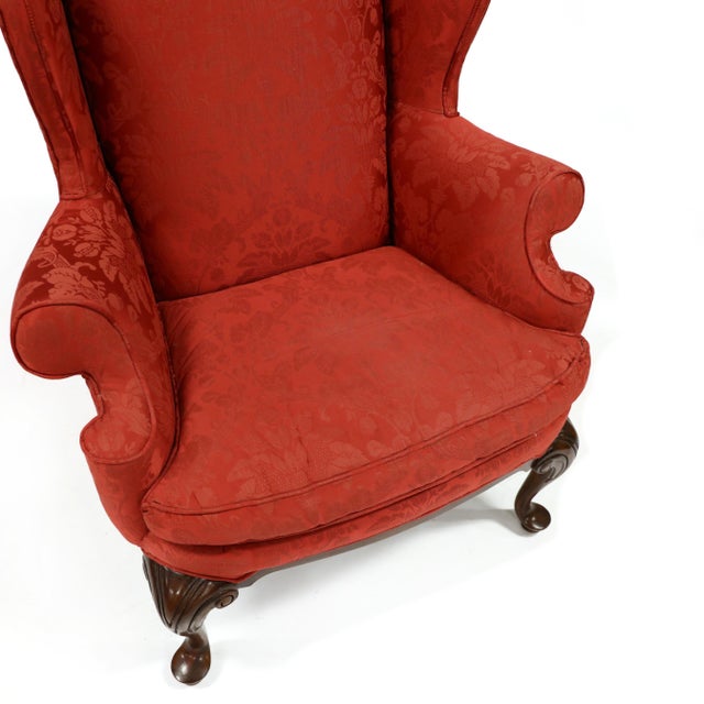 Queen Anne 20th Century Drexel Heritage Queen Anne Style Wingback Chair For Sale - Image 3 of 4