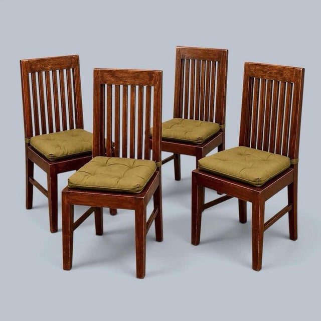 Vintage Mango Wood High-Back Dining Chairs, 1990s, Set of 4 For Sale - Image 4 of 7