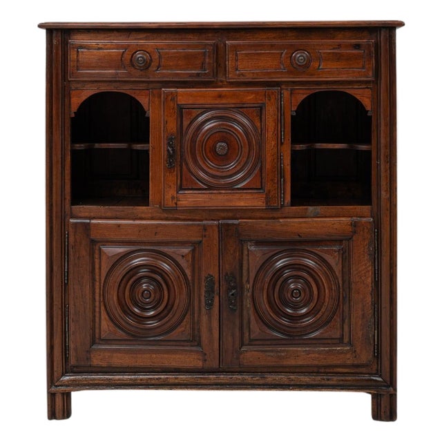 19th Century French Neo-Basque Wooden Buffet in Original Patina For Sale