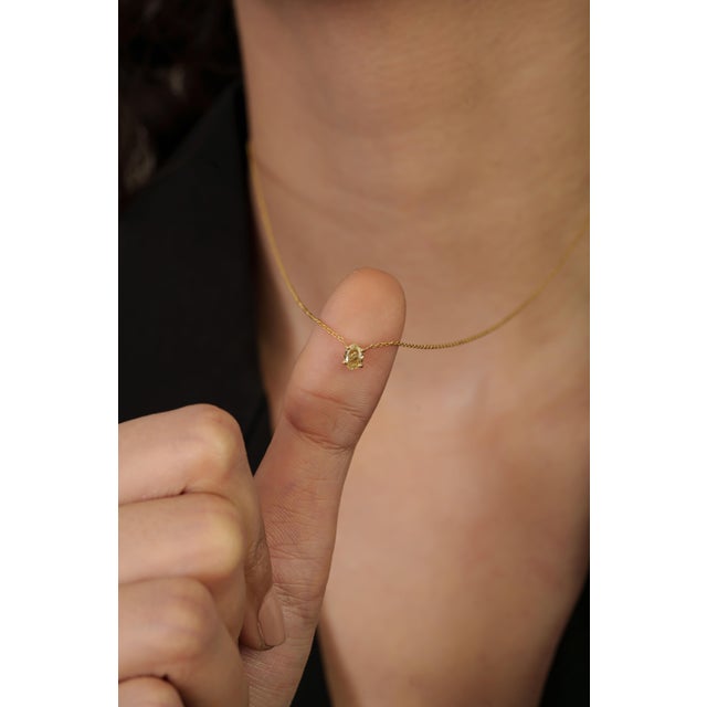 Not Yet Made - Made To Order Oval Cut Yellow Diamond Minimalist Solitaire Contemporary Necklace in 18k Gold For Sale - Image 5 of 15