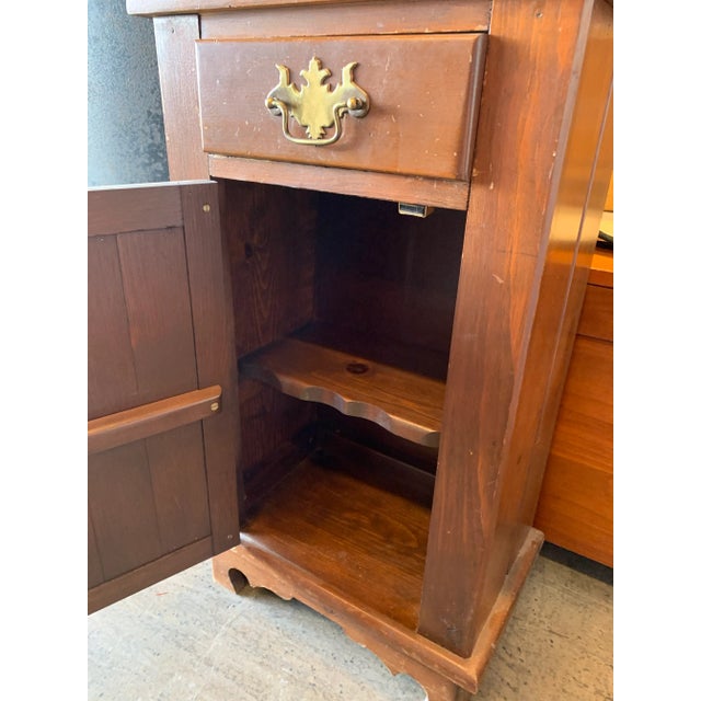 Vintage Pine Grandmother Clock With Storage For Sale - Image 9 of 13