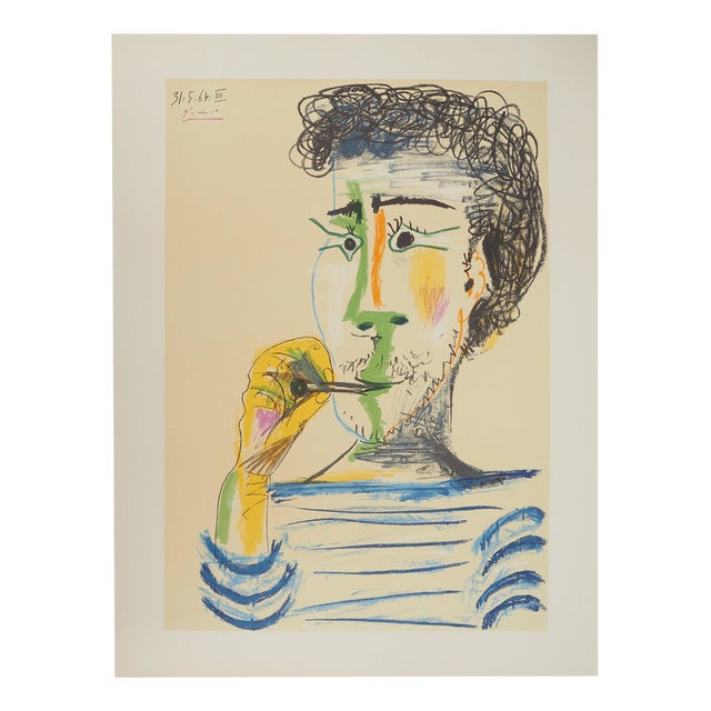 Pablo Picasso, Homme à la marinière et à la cigarette, Lithograph For Sale