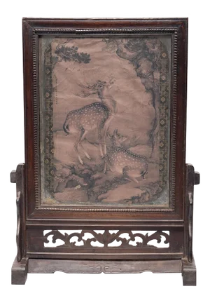 Chinese Spotted Deer Painting Fragment, c. 1751