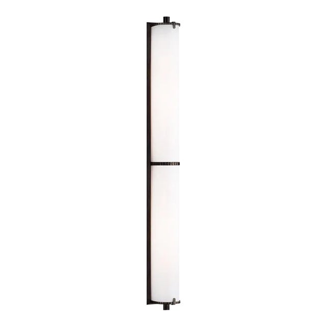 Thomas O'Brien for Visual Comfort Signature Calliope Over The Mirror Bath Light in Bronze with White Glass For Sale