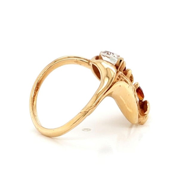 Metal Mid 20th Century Anillo Carrera y Carrera Oro Rosa 18k Multicolor Piedras Preciosas y Diamantes Talla 6.5 For Sale - Image 7 of 9