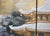 1960s "Winter Landscape With Temple", Showa Era Japanese Silk Byobu Screen For Sale - Image 11 of 18