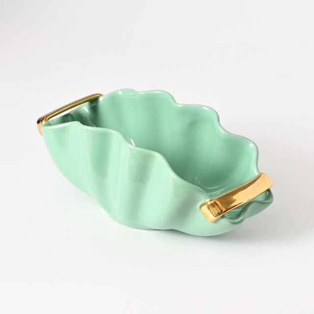 Vintage Mint Green Ceramic Bowl from Cantagalli, 1950s For Sale - Image 4 of 12