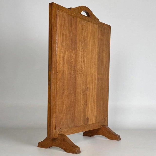 Antique Early 20th Century English Oak Tapestry Fire Screen For Sale - Image 4 of 11