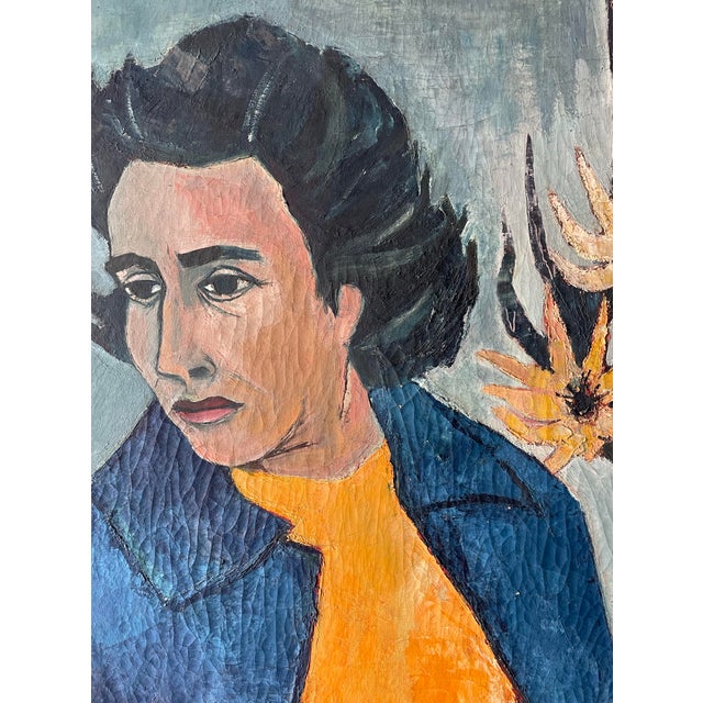 School of Paris Jean Berthier, Female Portrait, 1956, Oil on Canvas For Sale - Image 9 of 10