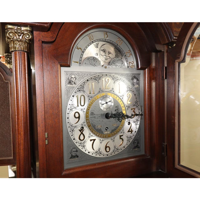Ridgeway “Victory at Yorktown” Bicentennial Grandfather Clock, No. 680 of 1,000, 1983 For Sale - Image 9 of 17