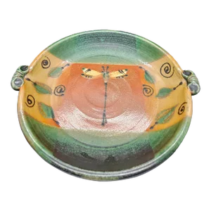Dragonfly Front Avenue Studio Pottery Dish, Marked