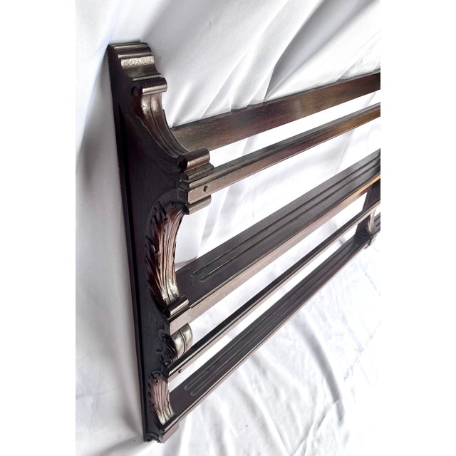 Antique French Two Tier Wood Plate Rack For Sale - Image 17 of 18
