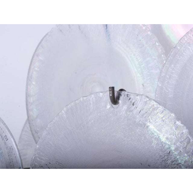 Glass Chandelier with Iridescent Murano Glass Discs from Vistosi, Italy, 1960s For Sale - Image 7 of 13