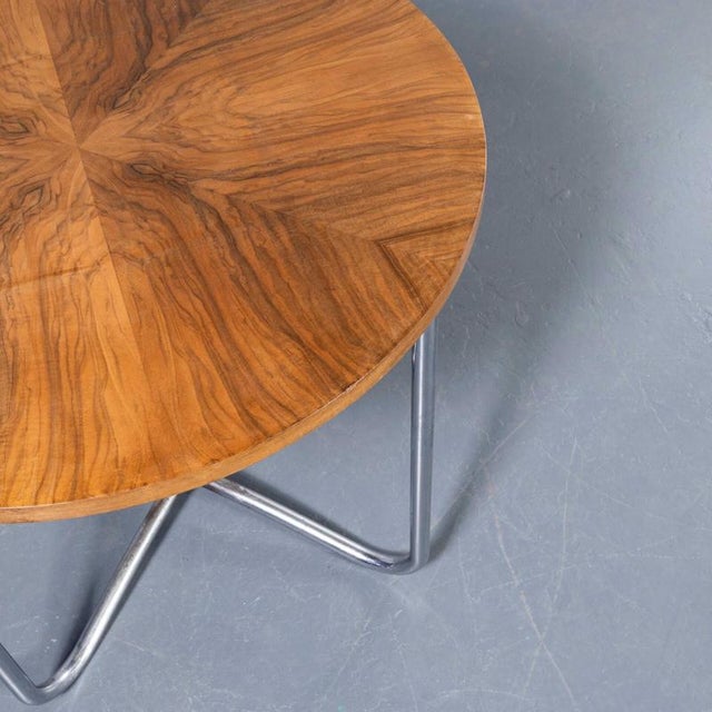 Brown Mid-Century Round Side Table, 1950s For Sale - Image 8 of 9