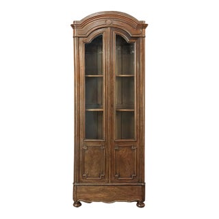 19th Century French Louis Philippe Period Walnut Vitrine ~ Bookcase For Sale