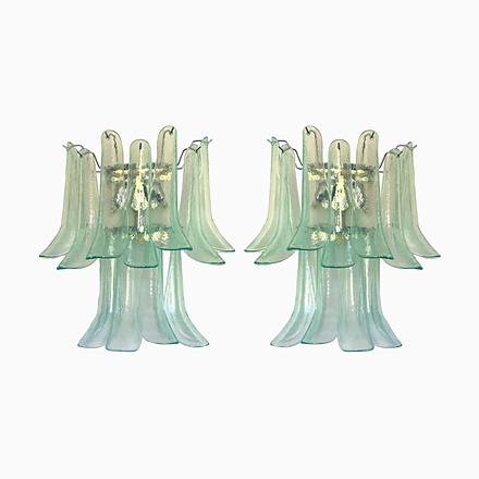 Italian Murano Glass Selle Sconces with Green Water Hue by Simoeng, Set of 2 For Sale - Image 13 of 13