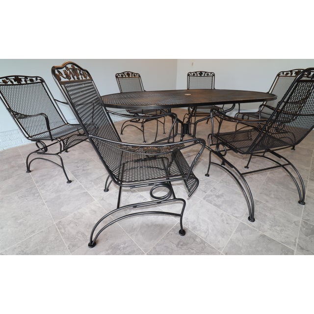 Vintage Russel Woodard "Primrose" Wrought Iron Family Patio, 7 Pieces For Sale - Image 14 of 18