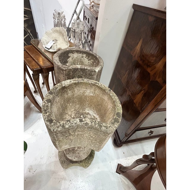 French Pair of French Concrete Jardinieres For Sale - Image 3 of 6