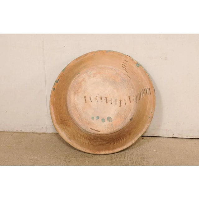 Avocado Antique Spanish Green Terracotta Bowl For Sale - Image 8 of 11