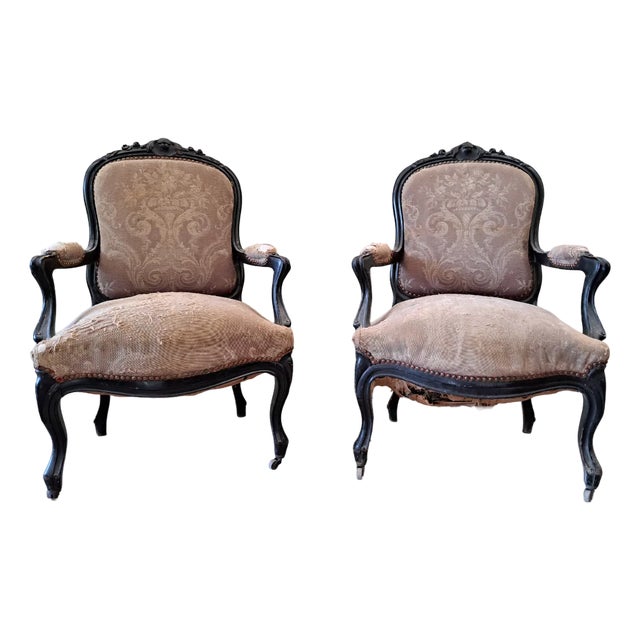 Set of Beech Armchairs For Sale