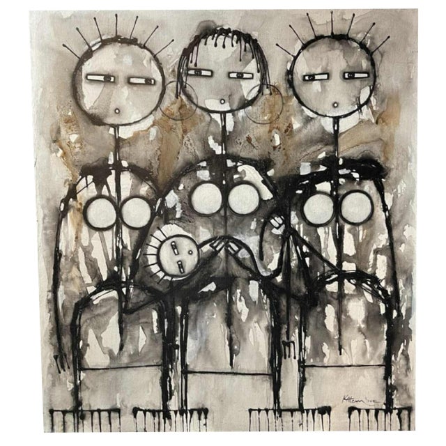 Jean-Pierre Katembwe, Birth of a Girl, Oil on Canvas, 2017 For Sale