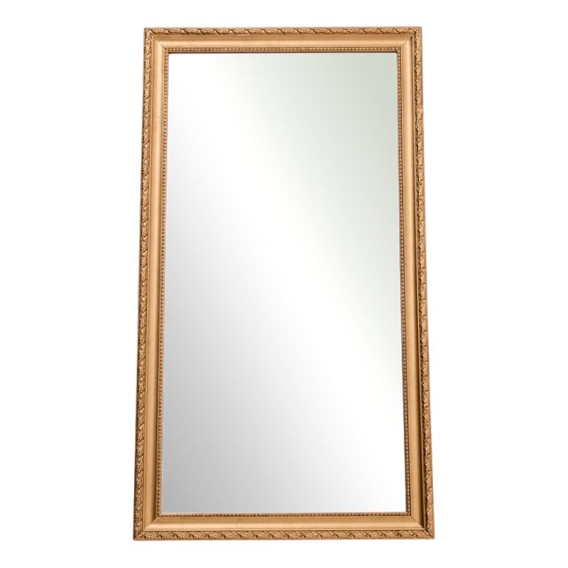 Rectangular Mirror with Gold Frame For Sale