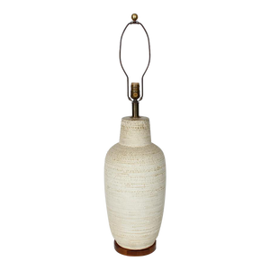 Design-Technics Textured Cream Glaze Pottery Table Lamp, 1960's