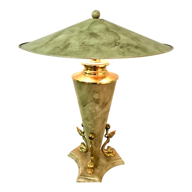 1970s Bauer Lamp Company Chinoiserie Koi Table Lamp For Sale