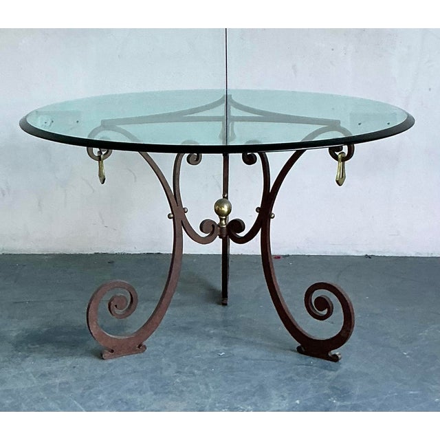 Spanish Revival Vintage Boho Scroll Center Hall Table For Sale - Image 3 of 8