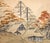 1960s Shōwa Era Japanese Silk Byobu Screen "Mountain Landscape With Houses" For Sale - Image 10 of 17