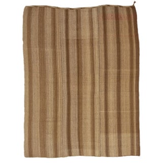 Vintage Brown Natural Wool Kilim Rug- 6′1″ × 7′10″ For Sale