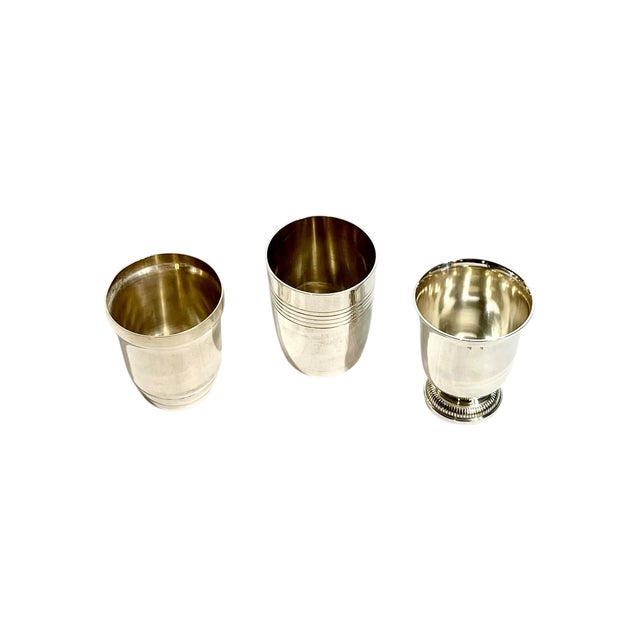 Art Deco Set of 3 French Art Deco Silver Cups or Matchstick Holders Including One by Maison Lancel For Sale - Image 3 of 12