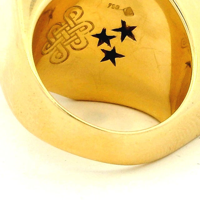 H.Stern for Diane Von Furstenberg 18k Gold Rutilated Quartz Power Ring, Size 6.5 For Sale - Image 13 of 13