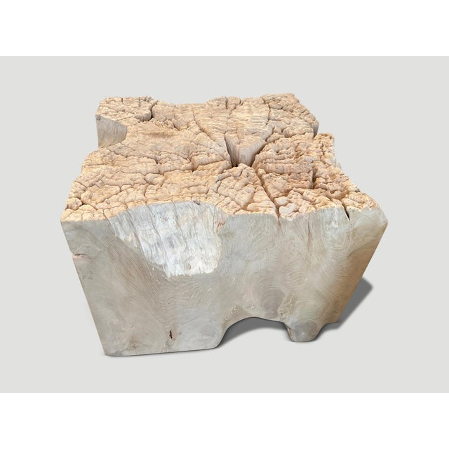 Andrianna Shamaris Impressive Sculptural Teak Wood Side Table or Coffee Table For Sale - Image 17 of 18