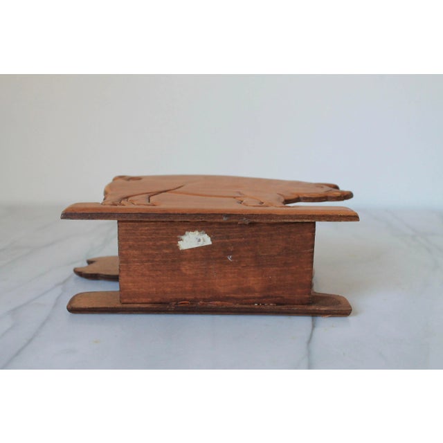 Mid 20th Century Vintage Wooden Pig Napkin or Letter Holder For Sale - Image 5 of 8