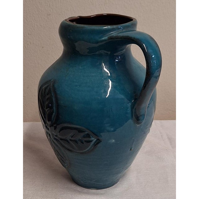 Vintage German Jug ​​in Blue-Green Glazed Ceramic by Carstens, 1970s, in Very Good conditions. Designed 1970 to 1979 This...