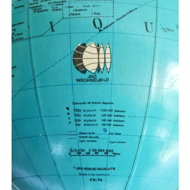 Metal Vintage Illuminated Globe from Jro / Jro-Verlag, 1960s For Sale - Image 7 of 11