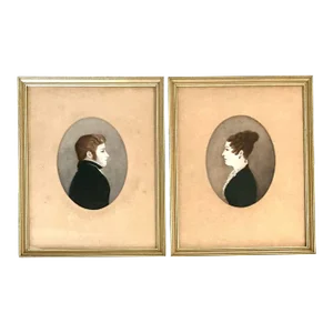 Vintage Regency Profile Portraits on Paper