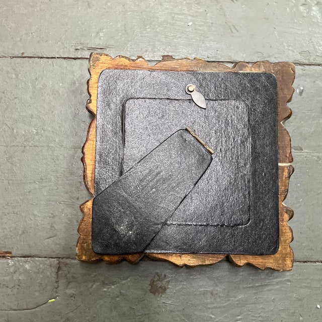 Abstract 1950’s Original Abstract Expressionist Miniature Painting Fancy Tabletop Frame For Sale - Image 3 of 3