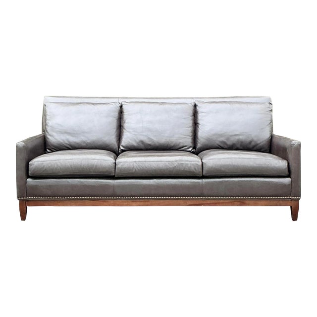 Vintage Boho Arhaus Camden Collection Leather Sofa For Sale