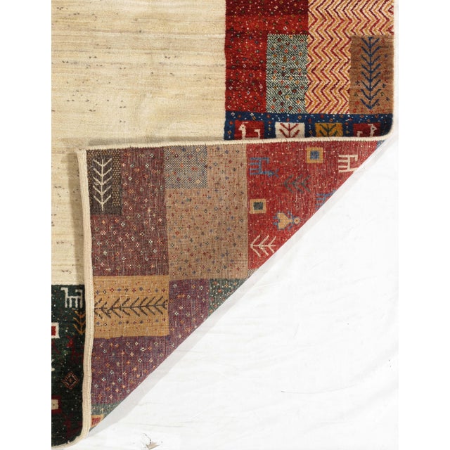 1980s Vintage Hand-Knotted Persian Gabbeh Rug 7'3" X 10'1" For Sale - Image 5 of 5
