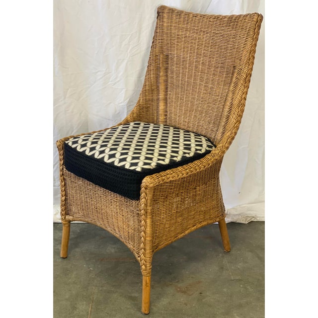 Vintage Rustic Woven Wicker Rattan Accent Chairs a Pair Chairish
