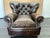 RH Churchill Leather Chair with Nailheads Vintage Ebony Leather | Down-Feather Fill | Classic Depth Aged Patina | Fully...