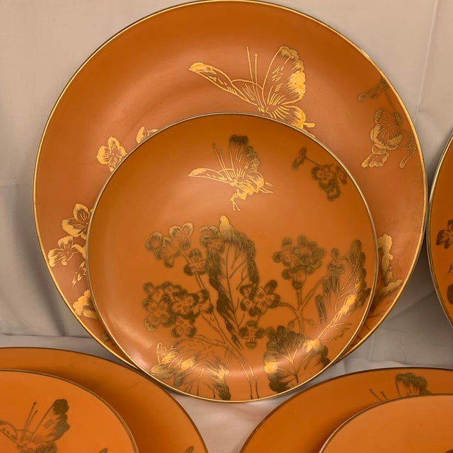 Make a striking, vibrant statement on your dining table with this rare, glamorous set of vintage mid-century modern...