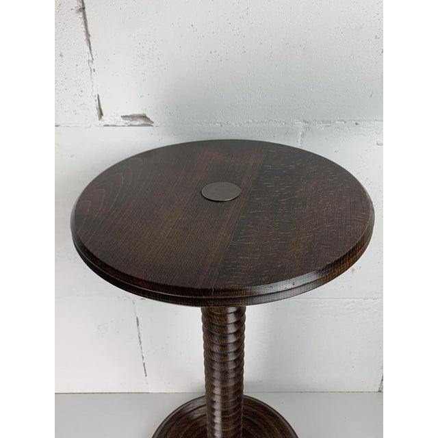 French Brutalist Wood Turned Side Table by Charles Dudouyt, 1940s For Sale - Image 11 of 17