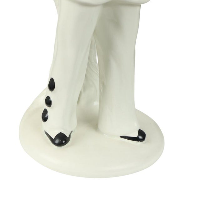 Vintage Ceramic Pierrot Statue with Lute, France, 1960s For Sale - Image 11 of 14