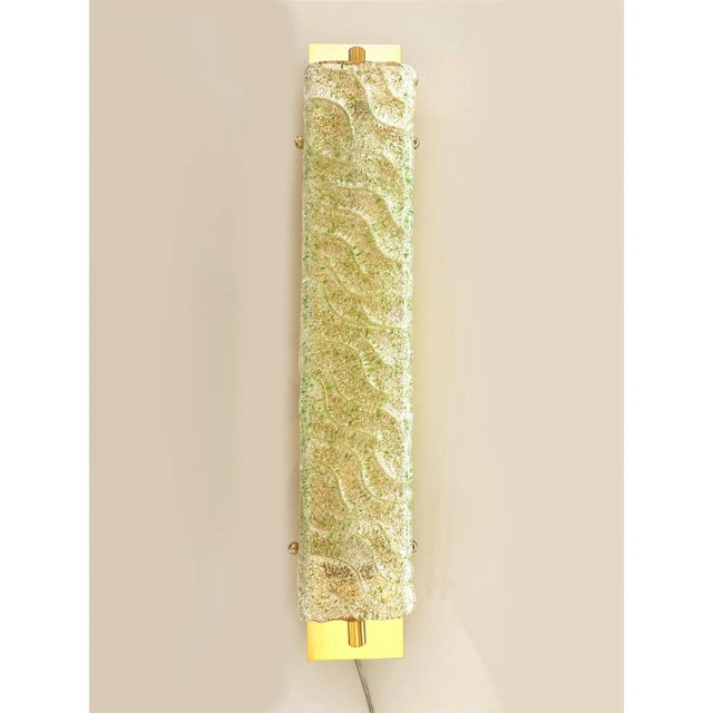 Glass 24K Gold Wall Sconces with Green Graniglia Murano Glass by Simoeng for Simoeng, Set of 2 For Sale - Image 7 of 9