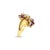 Contemporary Marquise Ruby & Diamond Vertical Cluster Ring 14k Yellow Gold, Size 6.5 For Sale - Image 3 of 4