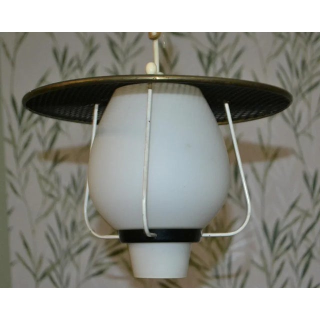 Black Mid-Century Black Ceiling Lamp, 1950s For Sale - Image 8 of 8